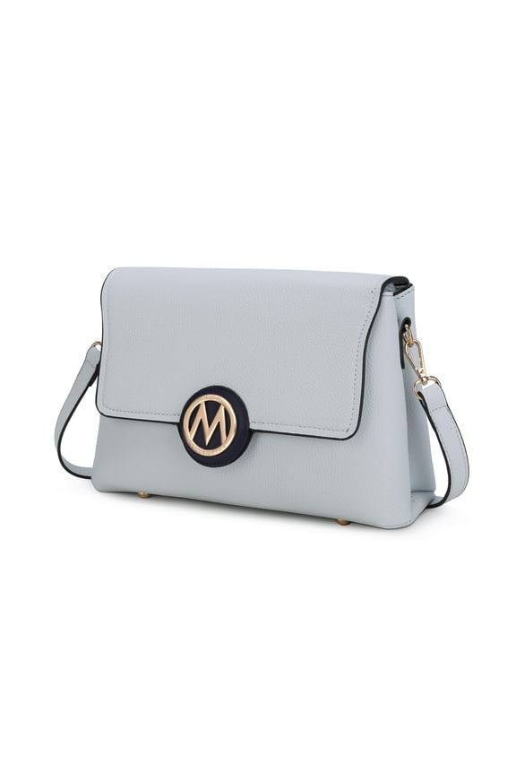 Johanna Crossbody Bag for women, Vegan Leather Shoulder bag Light Blue Navy handbags Purses by Mia K