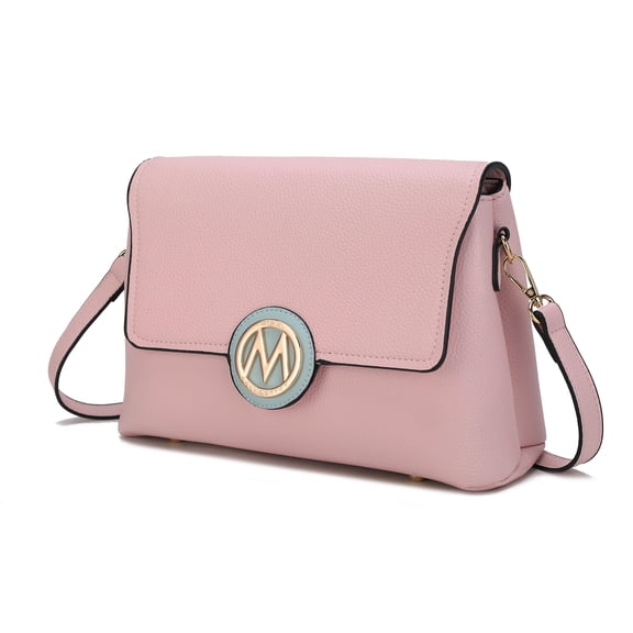 MKF Collection Johanna Crossbody Bag for women, Vegan Leather Shoulder bag Seafoam Pink handbags Purses by Mia K