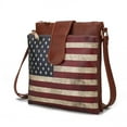 thumbnail image 1 of MKF Collection Josephine Womens Crossbody Bag Vegan Leather Shoulder bag USA Flag handbags Brown Purse by Mia K, 1 of 6