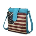 thumbnail image 1 of MKF Collection Josephine Womens Crossbody Bag Vegan Leather Shoulder bag USA Flag handbags Turquoise Blue Purse by Mia K, 1 of 6