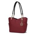 thumbnail image 1 of MKF Collection Jules Vegan Leather Women's Tote Bag, Functional Stylish Shopper Purse Handbag by Mia K - Burgundy, 1 of 9