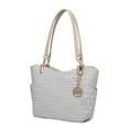 thumbnail image 1 of MKF Collection Jules Vegan Leather Women's Tote Bag, Functional Stylish Shopper Purse Handbag by Mia K - White, 1 of 9