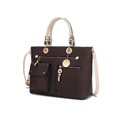 thumbnail image 1 of MKF Collection Julia Vegan Leather Color-Block Women’s Crossbody Satchel Handbag by Mia K. - Brown Beige, 1 of 7