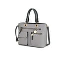 thumbnail image 1 of MKF Collection Julia Vegan Leather Color-Block Women’s Crossbody Satchel Handbag by Mia K. - Light Grey Charcoal, 1 of 7