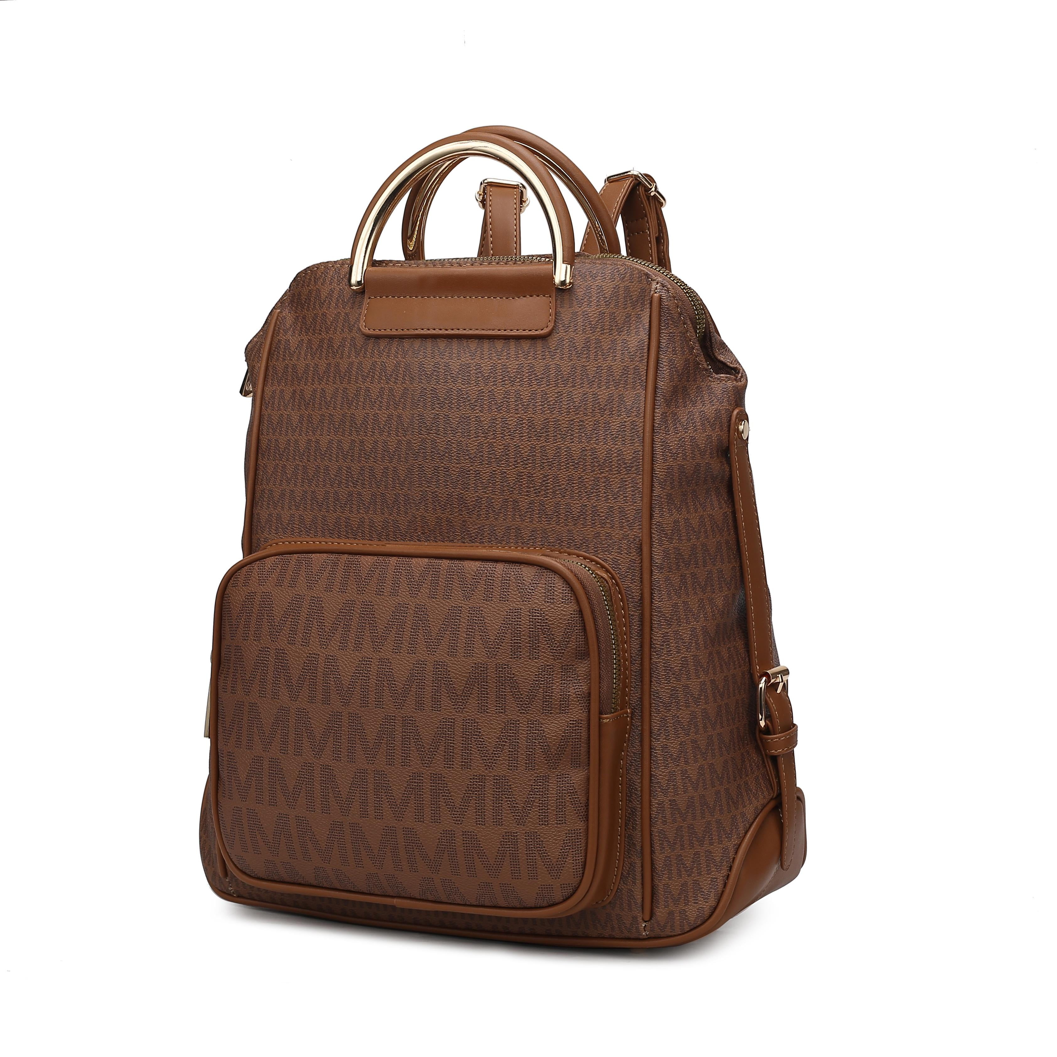 Tan Vegan Leather Backpack Sloan Mini Backpack | Full grain leather, compact everyday  main image 4