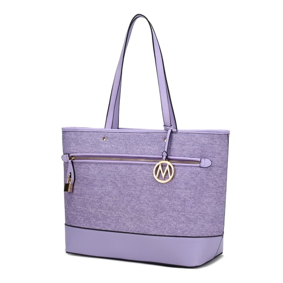 MKF Collection Juno Tote Bag for Women, Vegan Leather Top Handle Shoulder Bag Work Handbag By Mia K - Lavender