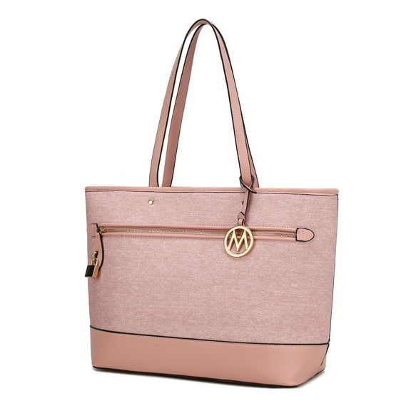 MKF Collection Juno Tote Bag for Women, Vegan Leather Top Handle Shoulder Bag Work Handbag By Mia K - Pink