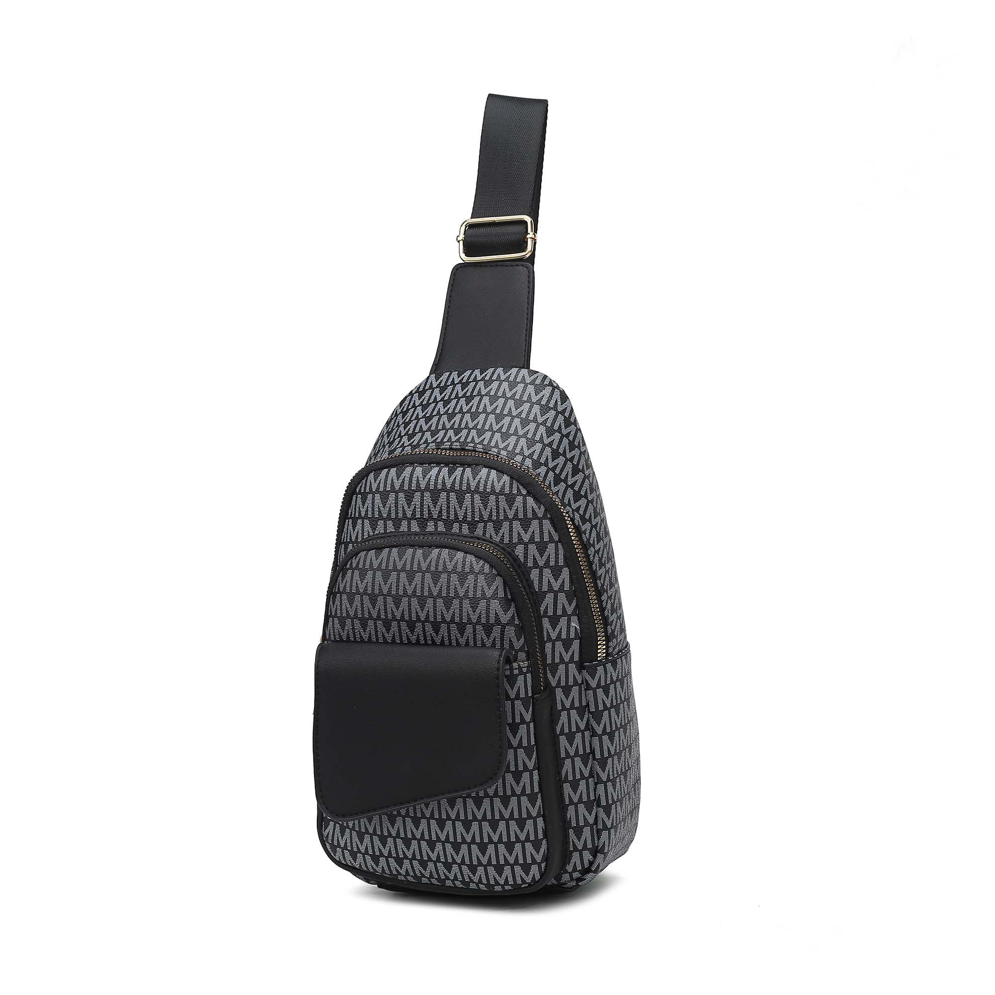 MKF Collection Kace Vegan Leather Women's Sling Bag, Stylish Fanny Purse Handbag by Mia K - Black
