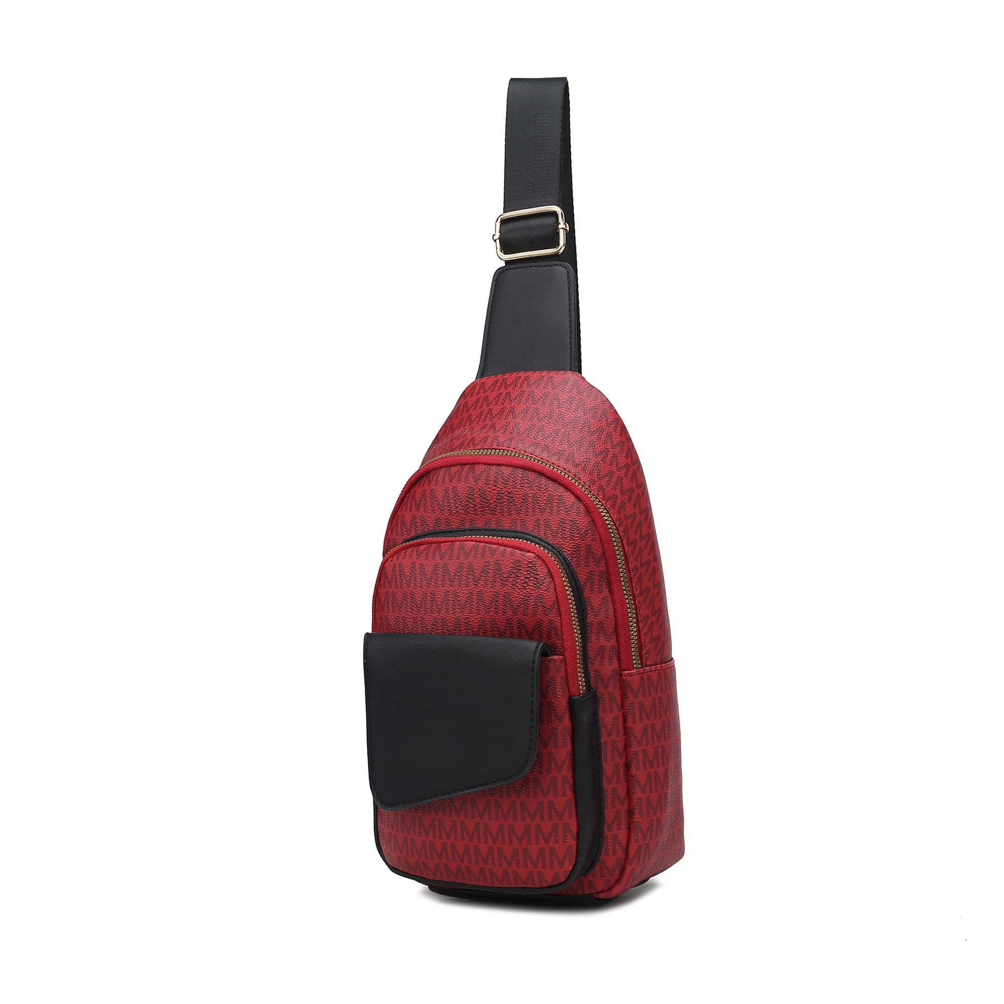 MKF Collection Kace Vegan Leather Women's Sling Bag, Stylish Fanny Purse Handbag by Mia K - Burgundy