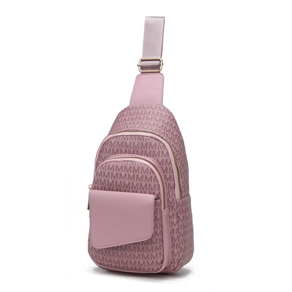 MKF Collection Kace Vegan Leather Women's Sling Bag, Stylish Fanny Purse Handbag by Mia K - Purple
