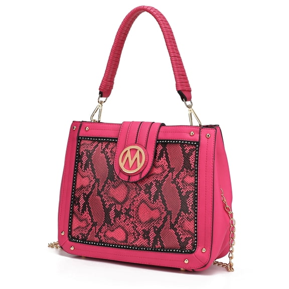 MKF Collection Kamala Vegan Leather Women's Shoulder Bag, Modern Crossbody Purse Handbag by Mia K - Pink