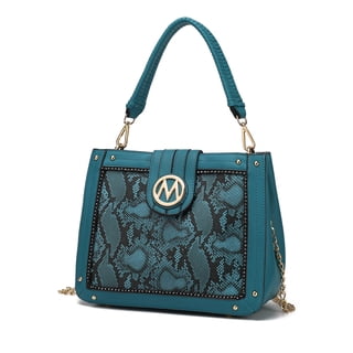 MKF Collection Kamala Vegan Leather Women's Shoulder Bag, Modern Crossbody Purse Handbag by Mia K - Turquoise