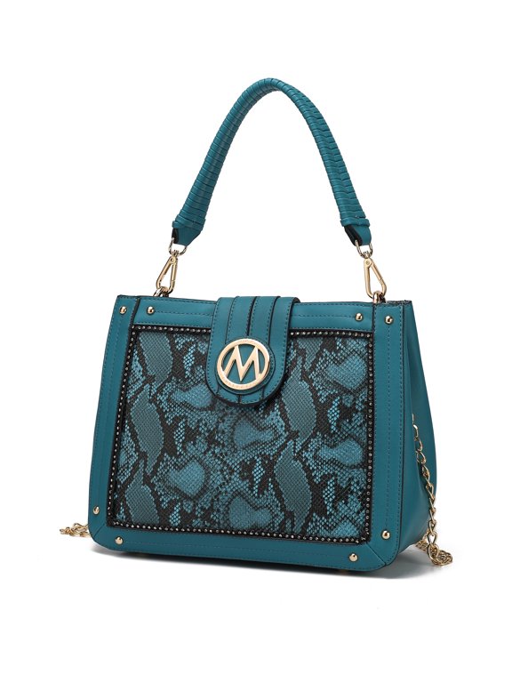 Kamala Vegan Leather Women's Shoulder Bag, Modern Crossbody Purse Handbag by Mia K - Turquoise