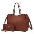 thumbnail image 1 of MKF Collection Kane Vegan Leather Women's Satchel Bag & Wristlet Wallet, Elegant Tote Purse Handbag by Mia K - Cognac, 1 of 11