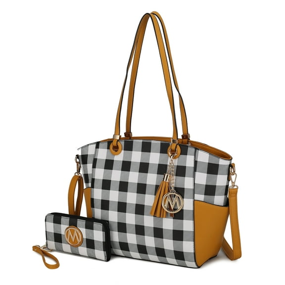 MKF Collection Karlee Vegan Leather Women's Tote Bag & Wristlet Wallet, Classy Shoulder Purse Handbag by Mia K - Mustard