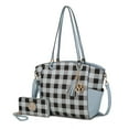 thumbnail image 1 of MKF Collection Karlie Vegan Leather Women's Tote Bag & Wristlet Wallet, Shoulder Bag Checker Handbag Set by Mia K - Light Blue, 1 of 10