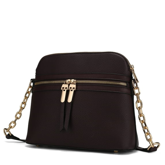 MKF Collection Kelis Women's Crossbody Bag Solid Vegan Leather Shoulder bag Handbag Purse by Mia K. - Chocolate