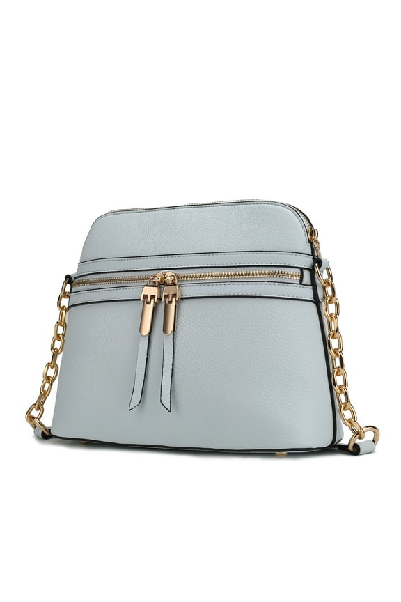 Kelisse Vegan Leather Women's Crossbody Bag, Sleek Crossover Purse Pouch Handbag by Mia K - Blue