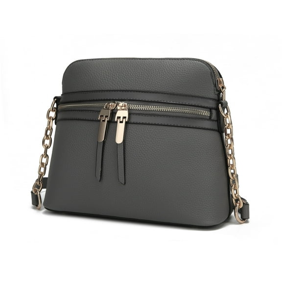 MKF Collection Kelisse Vegan Leather Women's Crossbody Bag, Sleek Crossover Purse Pouch Handbag by Mia K - Dark Gray