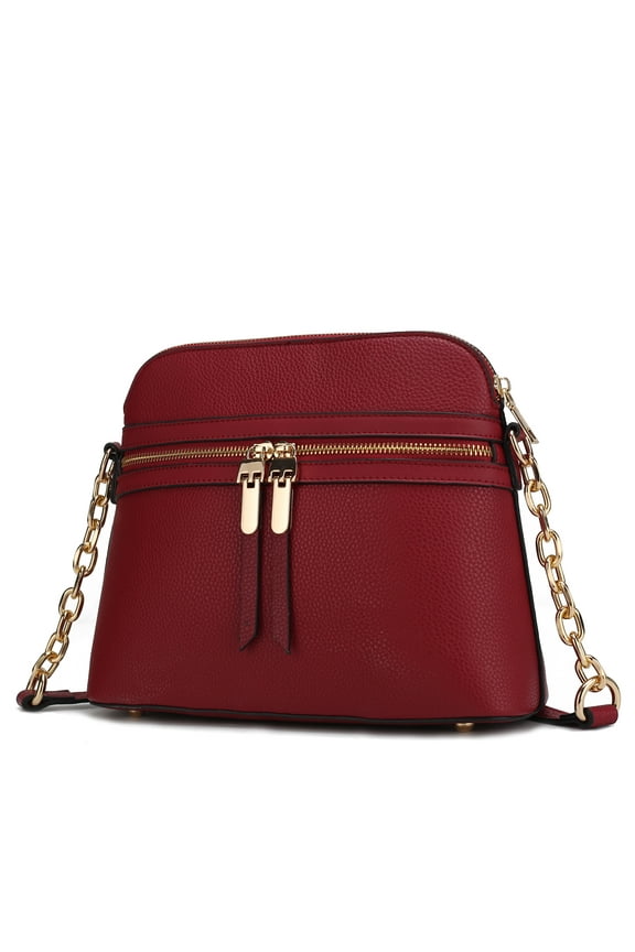 Kelisse Vegan Leather Women's Crossbody Bag, Sleek Crossover Purse Pouch Handbag by Mia K - Red