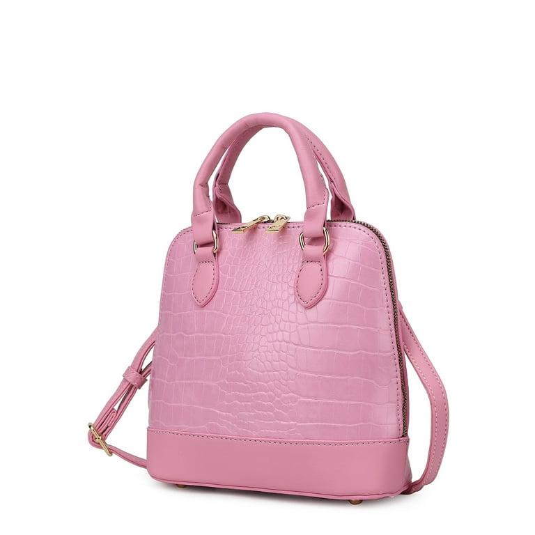 Satchel Bag Women’s Vegan Leather Crocodile-Embossed Pattern with Top Handle Large Shoulder Bags Handbags