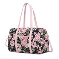 thumbnail image 1 of MKF Collection Khelani Cotton Women's Botanical Duffle Bag, Functional Weekender Purse Handbag by Mia K - Black, 1 of 10