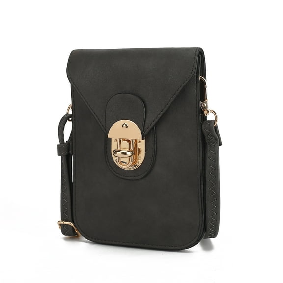 MKF Collection Kianna Vegan Leather Phone Crossbody Handbag by Mia K- Charcoal