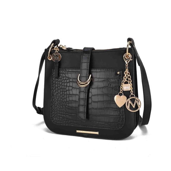 MKF Collection Kiltienne Women's Crossbody Bag, Vegan Leather Shoulder Bag Handbag by Mia K. - Black