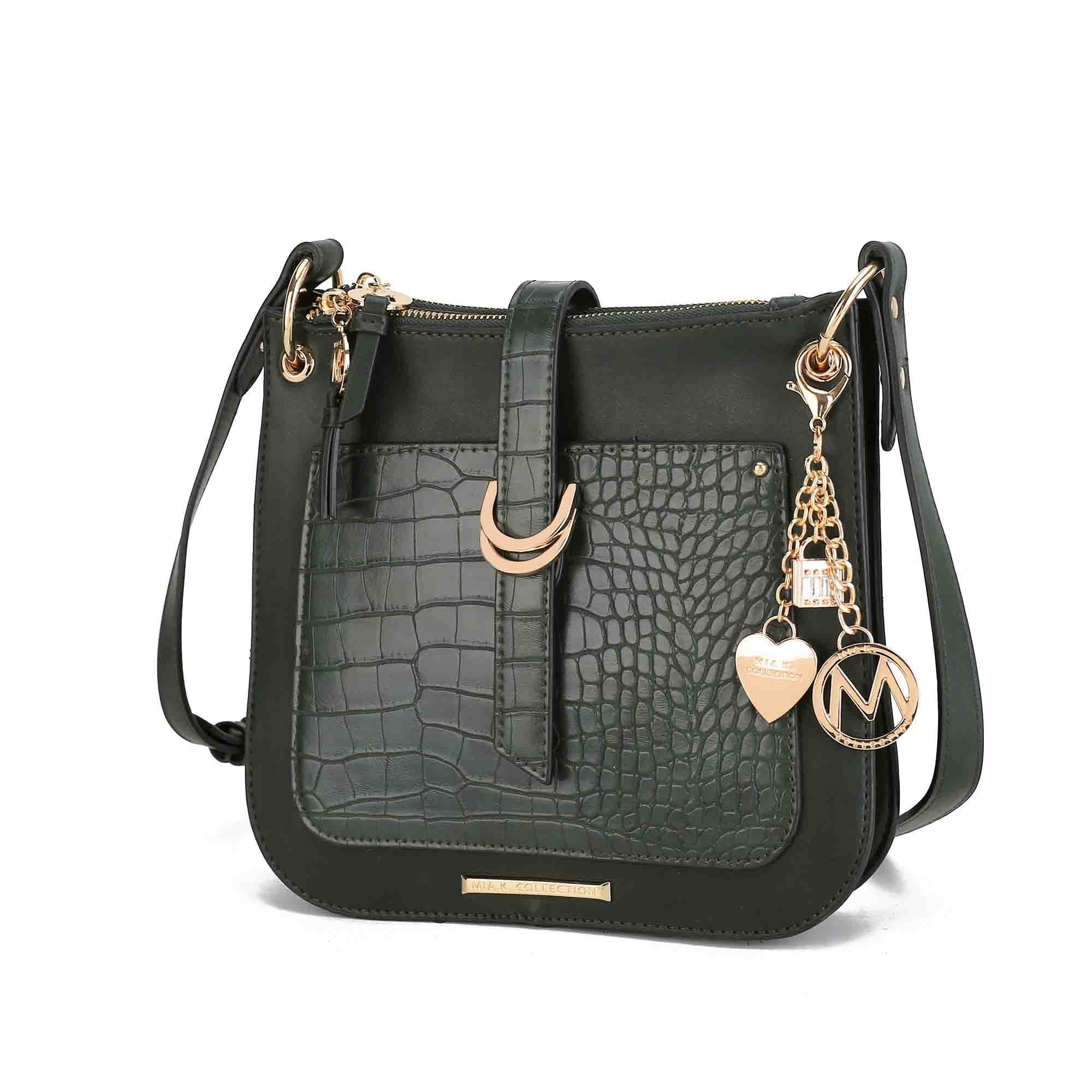 MKF Collection Kiltienne Women's Crossbody Bag, Vegan Leather Shoulder Bag Handbag by Mia K. - Forest Green