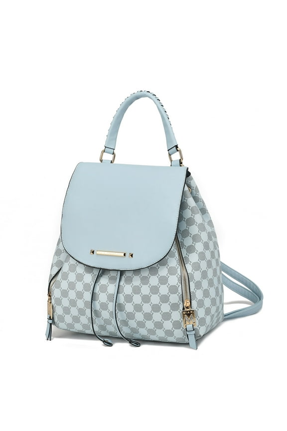 Kimberly Vegan Leather Women's Backpack, Elegant Bookbag Purse Handbag by Mia K - Light Blue