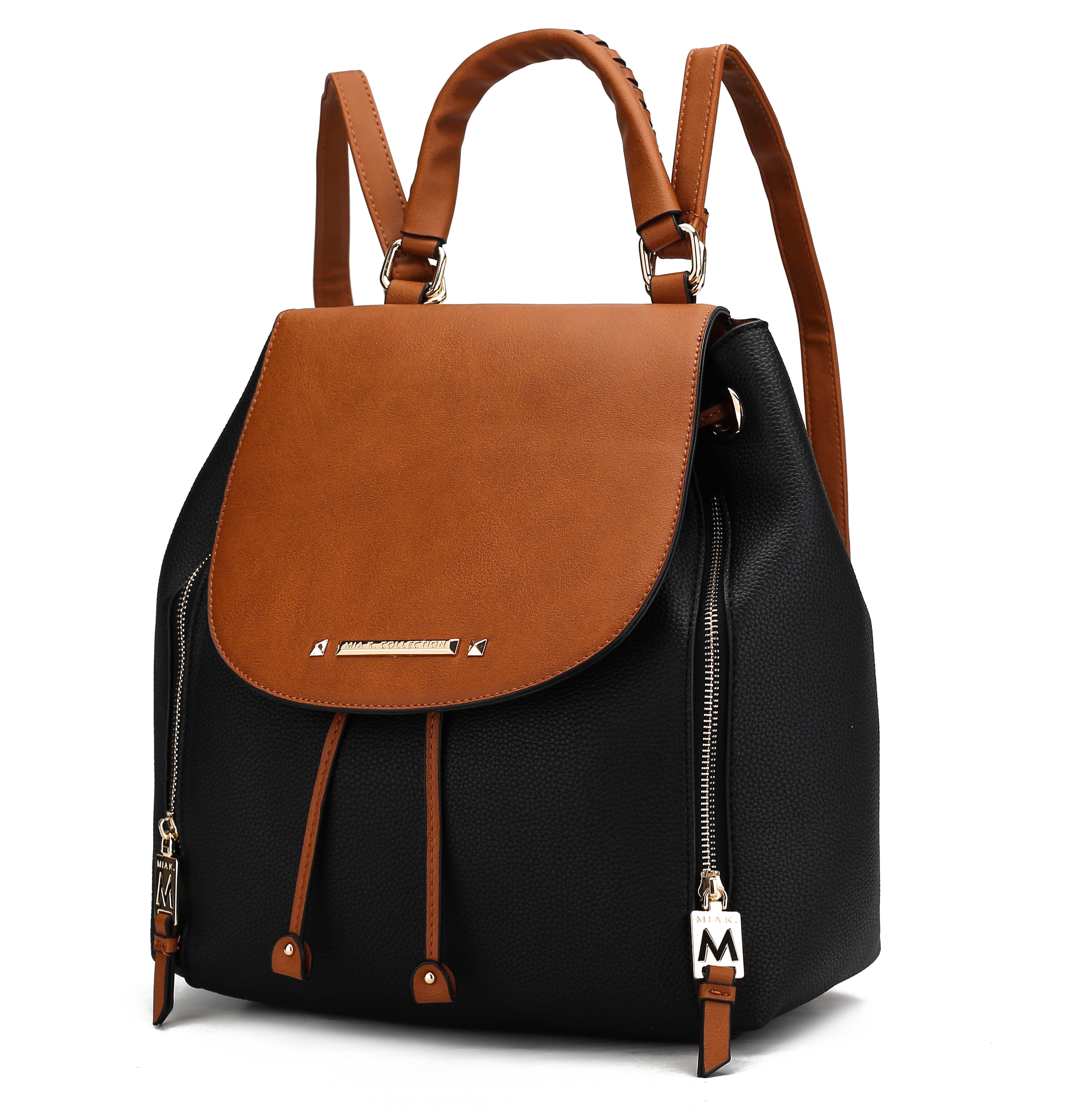 Brown and Black Vegan Leather Kimberly Backpack /purse.- MIA collection MKF Collection Kimberly Vegan Leather Women main image 3