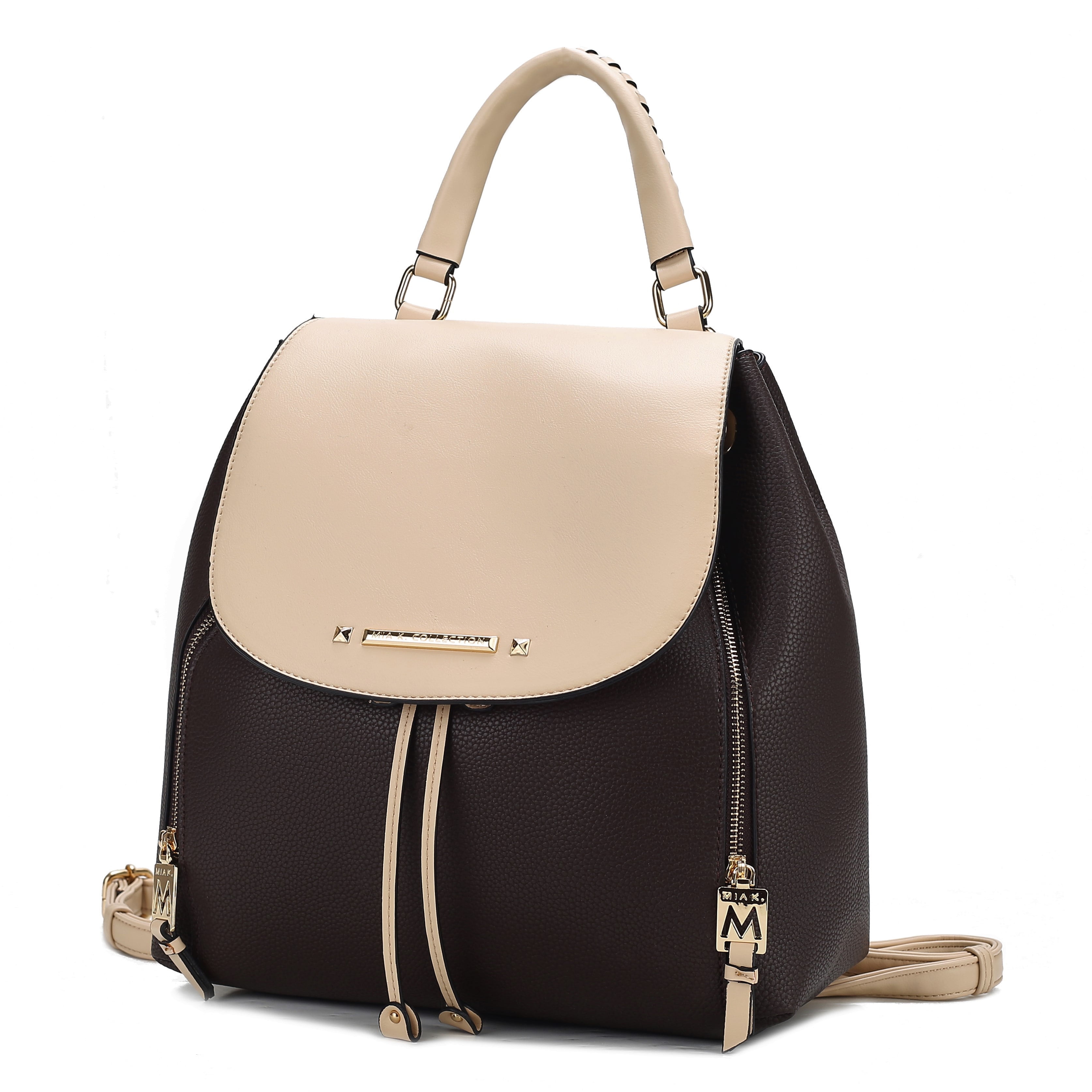 Brown and Black Vegan Leather Kimberly Backpack /purse.- MIA collection MKF Collection Kimberly Vegan Leather Women main image 2