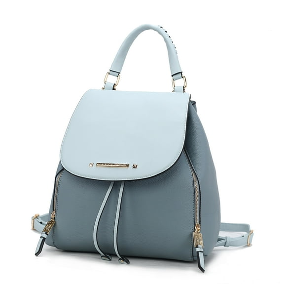 MKF Collection Kimberly Vegan Leather Women's Backpack, Fashionable Bookbag Purse Handbag by Mia K - Denim Light Blue