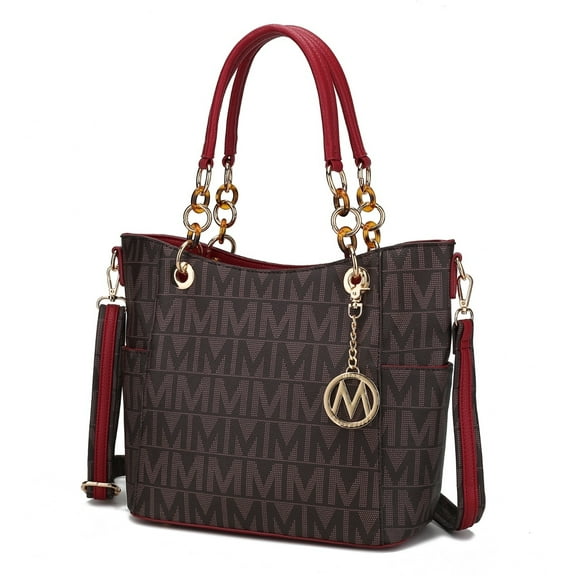 MKF Collection Kissaten M Signature Tote Bag Vegan Leather Shoulder Bag Purse by Mia K - Red