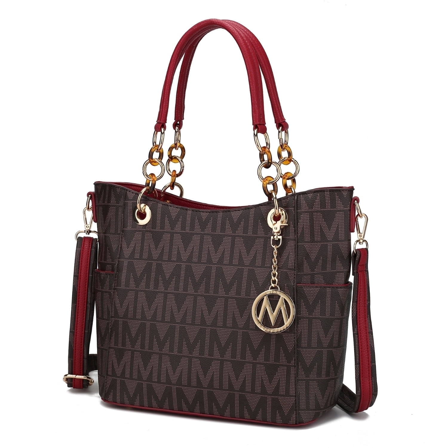 MKF Collection Kissaten Shoulder Bag for Women, Vegan Leather Handbag Purse Top-Handle Crossbody Bag Tote Bag by Mia K