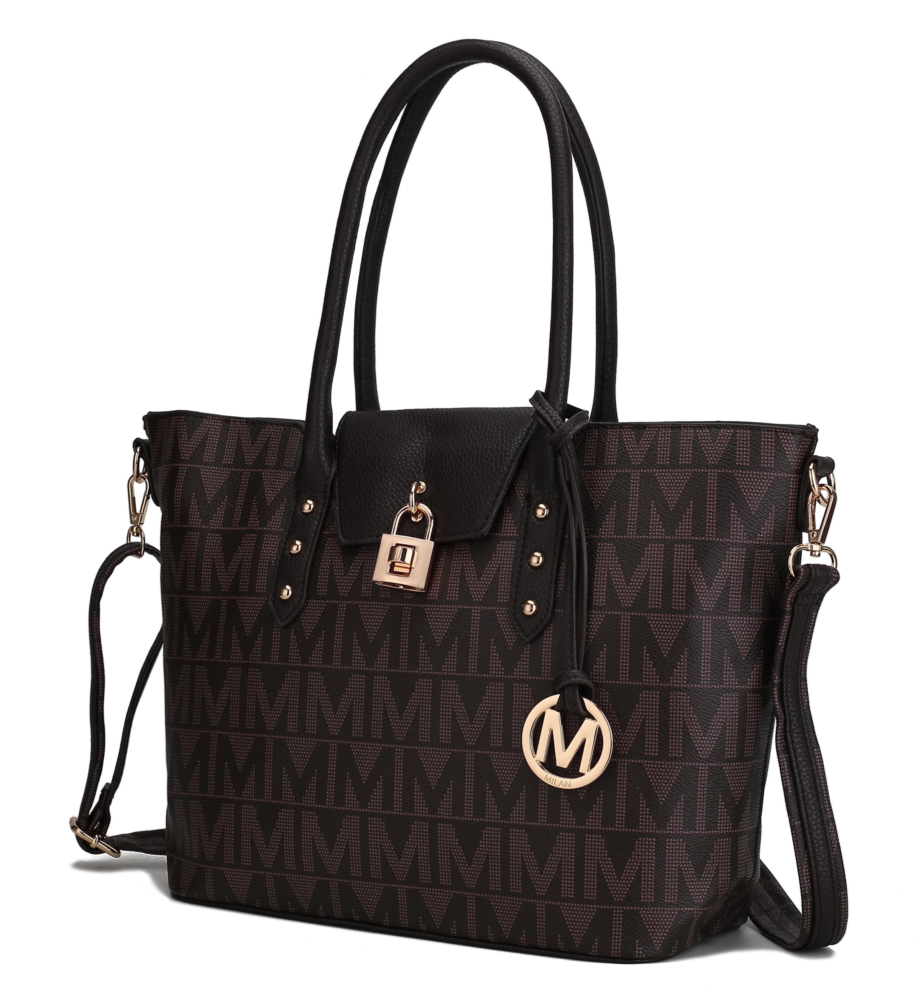 Mia K Farrow Brown buying Konya M Signature Tote