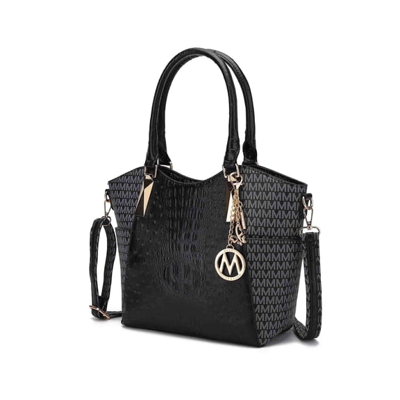 MKF Collection Kristal Women's Tote Bag Signature Vegan Leather Handbag Purse by Mia K - Black