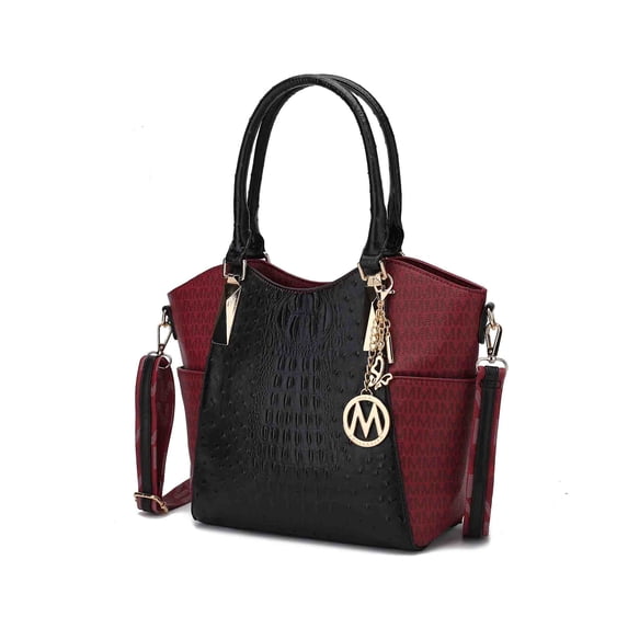 MKF Collection Kristal Women's Tote Bag Signature Vegan Leather Handbag Purse by Mia K - Burgundy