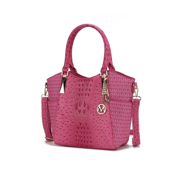 MKF Collection Kristal Women's Tote Bag Signature Vegan Leather Handbag Purse by Mia K - Fuchsia