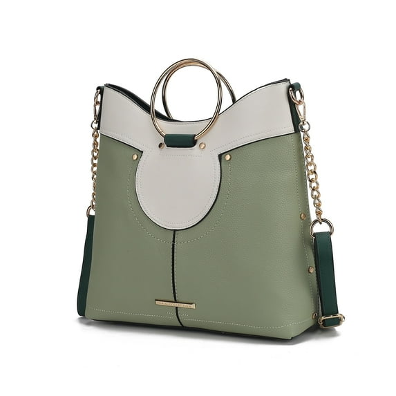 MKF Collection Kylie Women's Top Handle Vegan Leather Satchel Crossbody Handbag by Mia K. - Mint