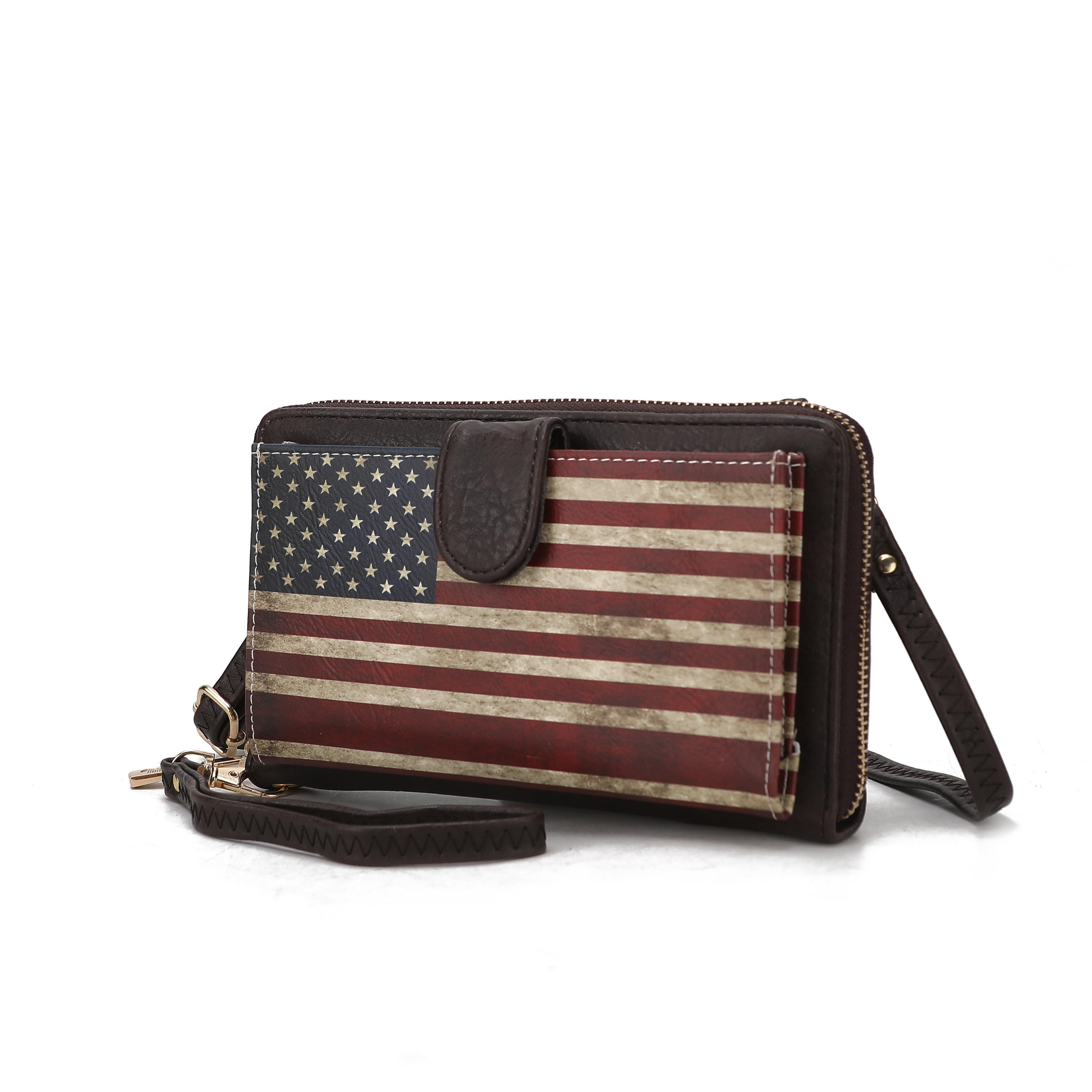 MKF Collection Kyra Vegan Leather Convertible Smartphone Wallet for Women, Crossbody Purse Handbag by Mia K - Chocolate