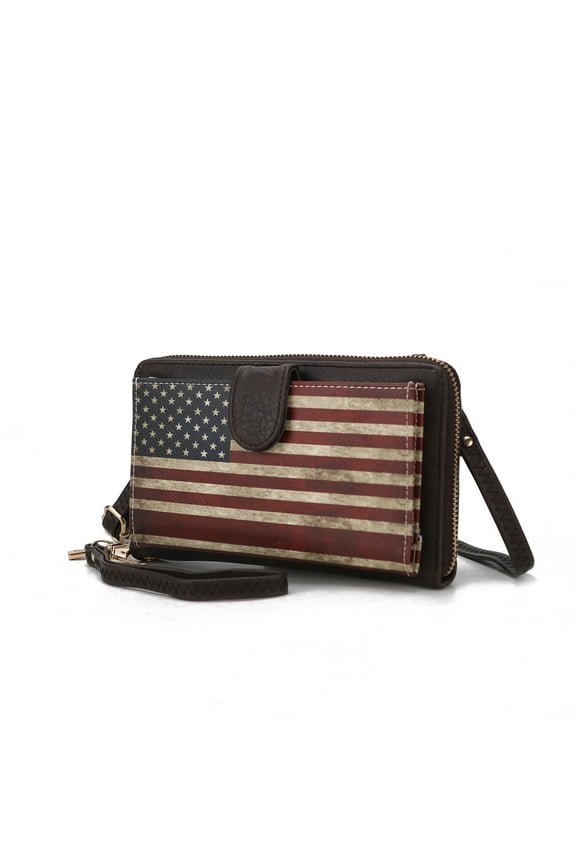 Kyra Vegan Leather Convertible Smartphone Wallet for Women, Crossbody Purse Handbag by Mia K - Chocolate