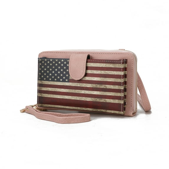 MKF Collection Kyra Vegan Leather Convertible Smartphone Wallet for Women, Crossbody Purse Handbag by Mia K - Rose Pink