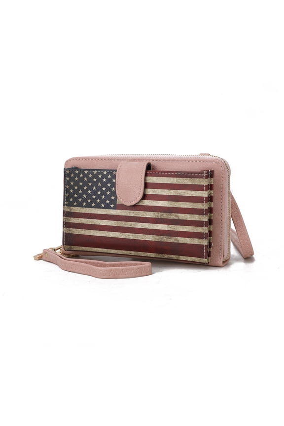 Kyra Vegan Leather Convertible Smartphone Wallet for Women, Crossbody Purse Handbag by Mia K - Rose Pink