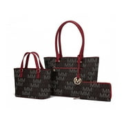 MKF Collection Lady Women s Tote Bag, Small Tote with Wallet, Signature Vegan Leather Handbag Set by Mia K.
