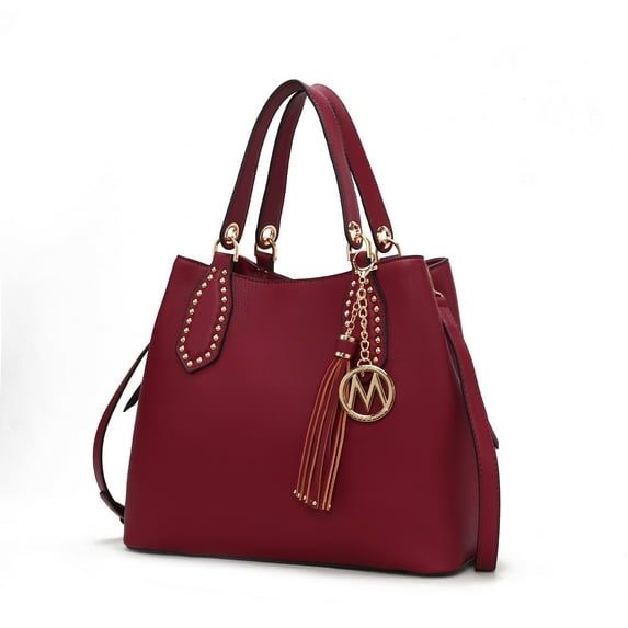 MKF Collection Lana Vegan Leather Women's Hobo Bag, Trendy Shoulder Purse Handbag by Mia K - Burgundy