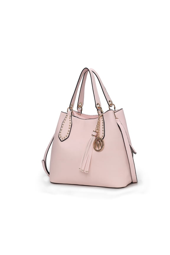 Lana Vegan Leather Women's Hobo Bag, Trendy Shoulder Purse Handbag by Mia K - Pink