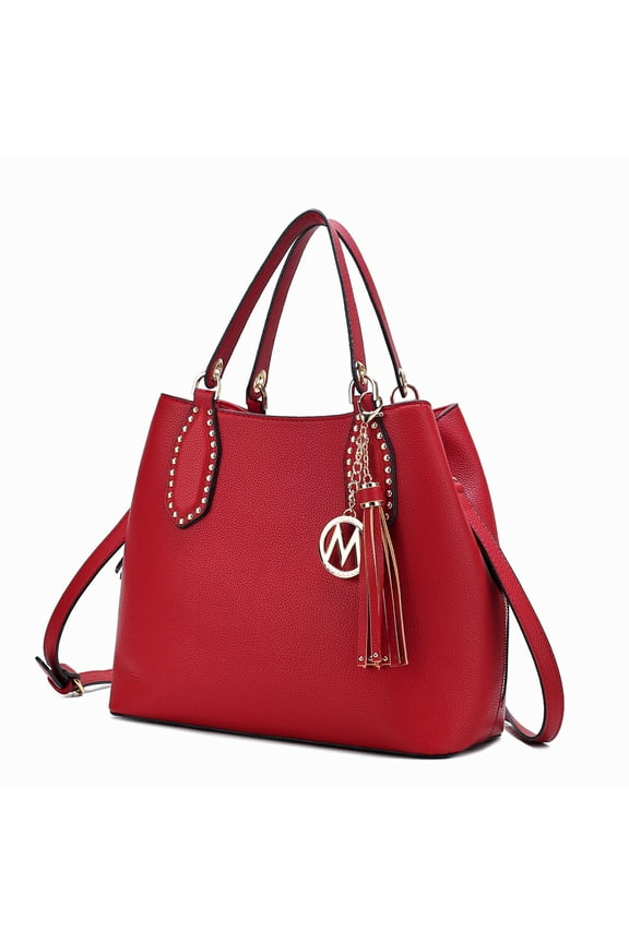 Lana Vegan Leather Women's Hobo Bag, Trendy Shoulder Purse Handbag by Mia K - Red