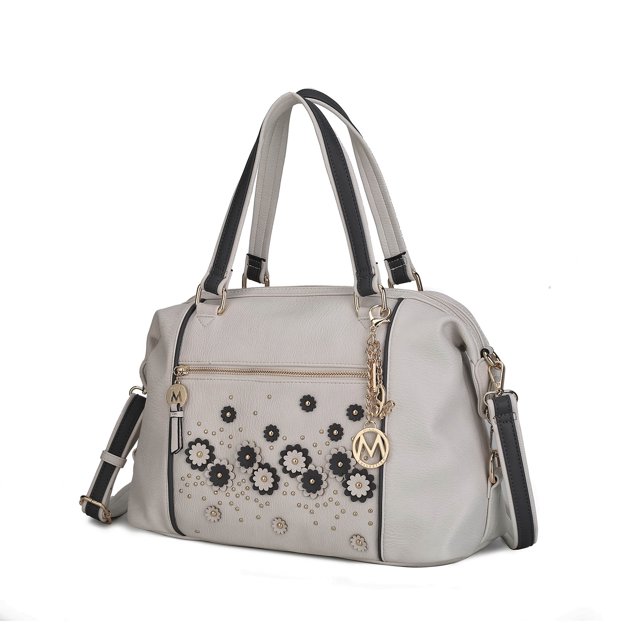 MKF Collection Large Francis Tote Bag for women, Vegan Leather Shoulder bag Light Grey handbags Purses by Mia K