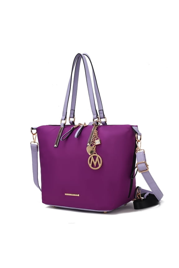 Layla Solid Women's Multi-compartment Tote Bag, Convertible Backpack by Mia K - Violet Lavender